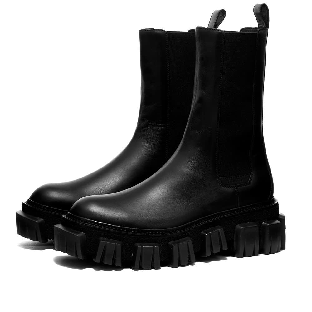 AMIRI Black crepe lug combat boots