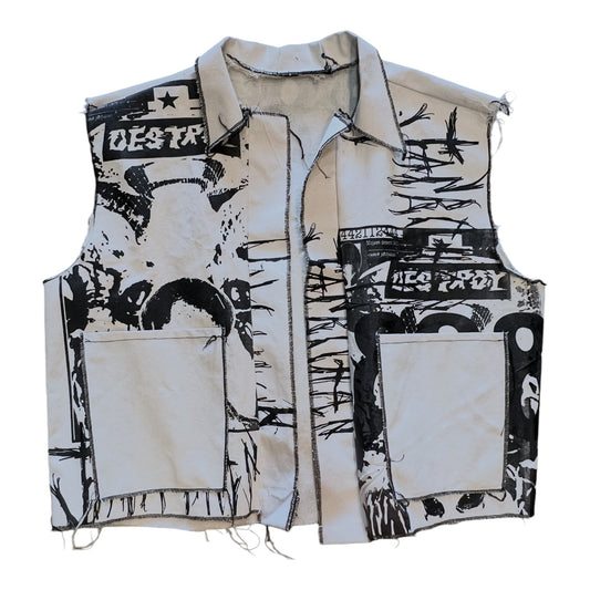Alien head canvas vest