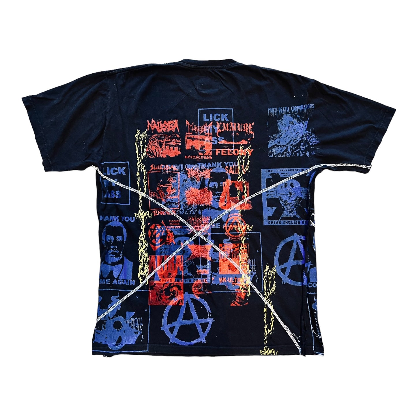 Thank You, Come Again all over print T-shirt w/stitching (Black)