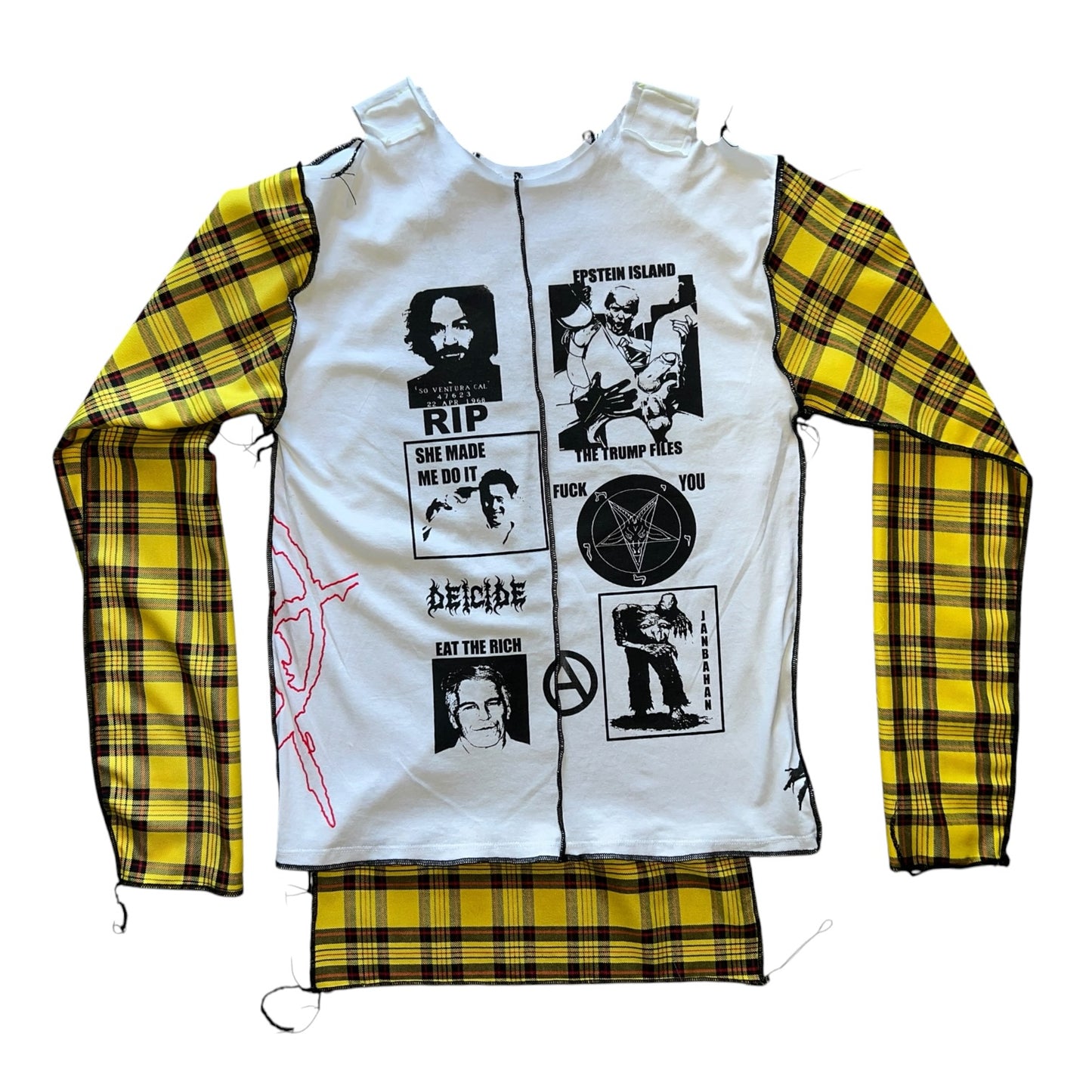 Black Flag Plaid Custom Long Sleeve (cut + Print+ sew)