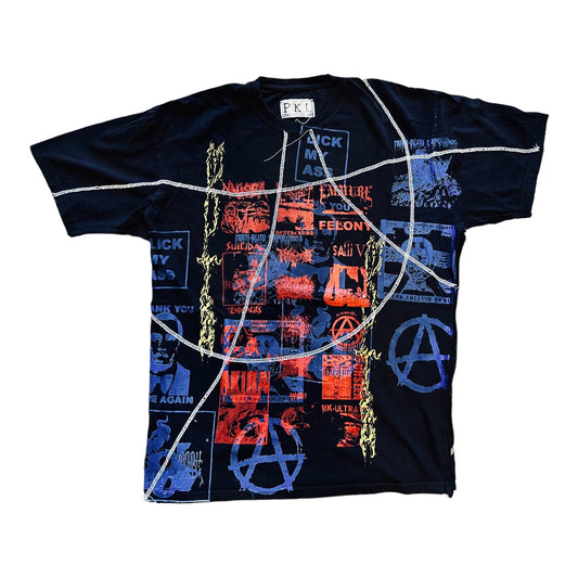 Thank You, Come Again all over print T-shirt w/stitching (Black)