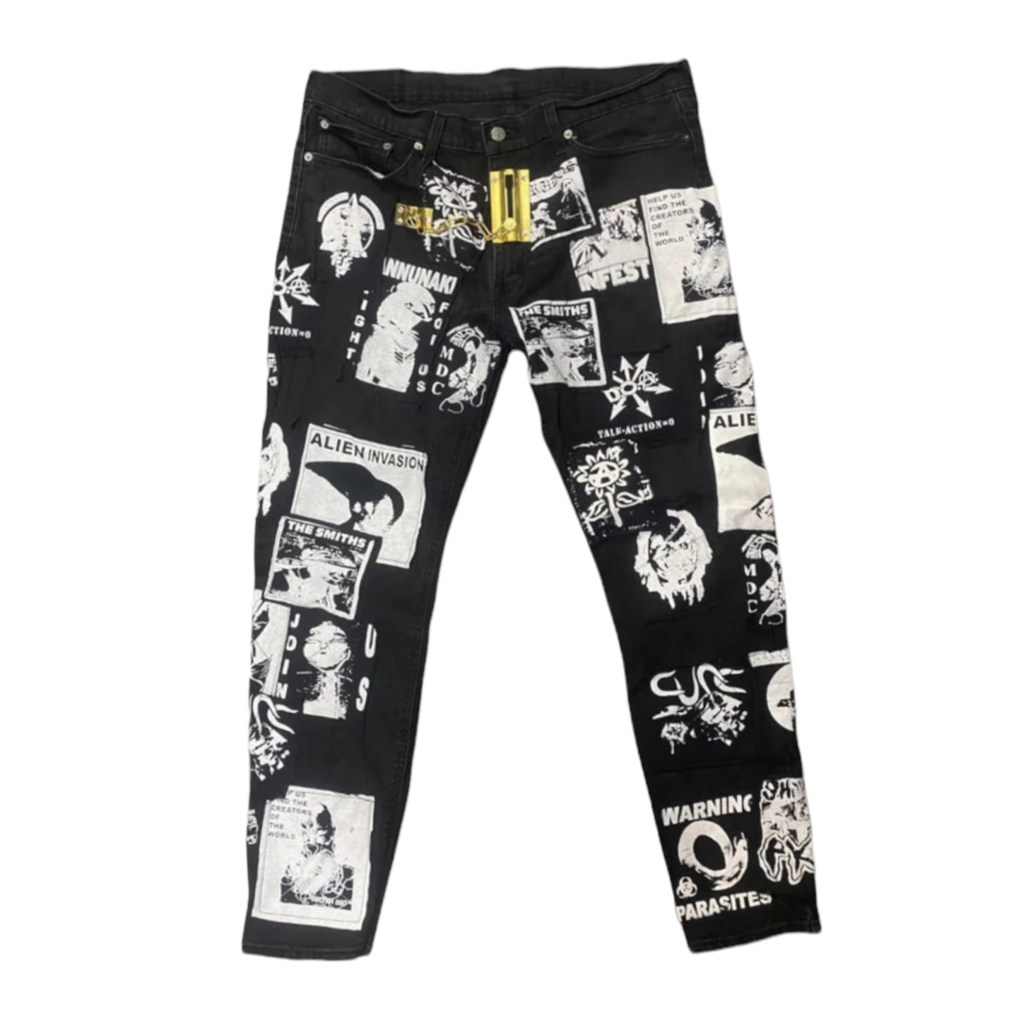 Toth 660 Brain Dead patched cock lock denim Pants