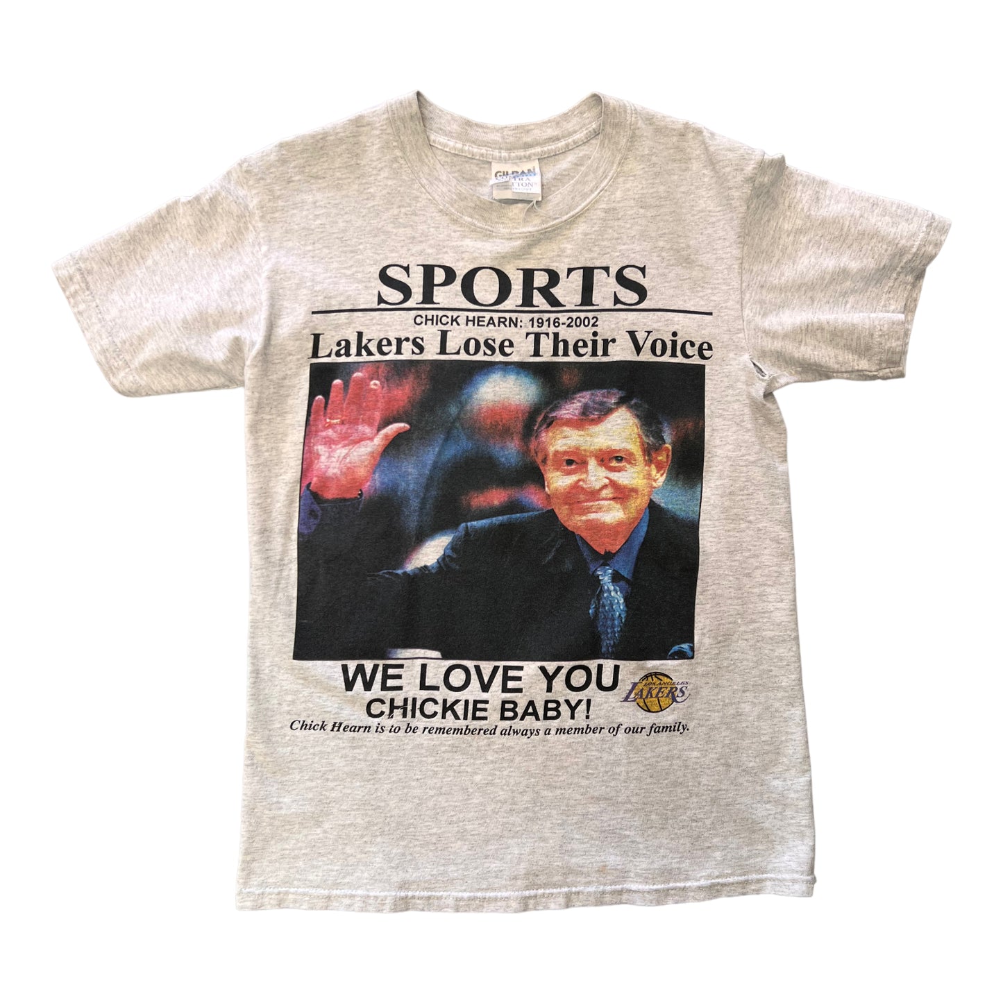 2002 Chick Hearn LA lakers memorial shirt