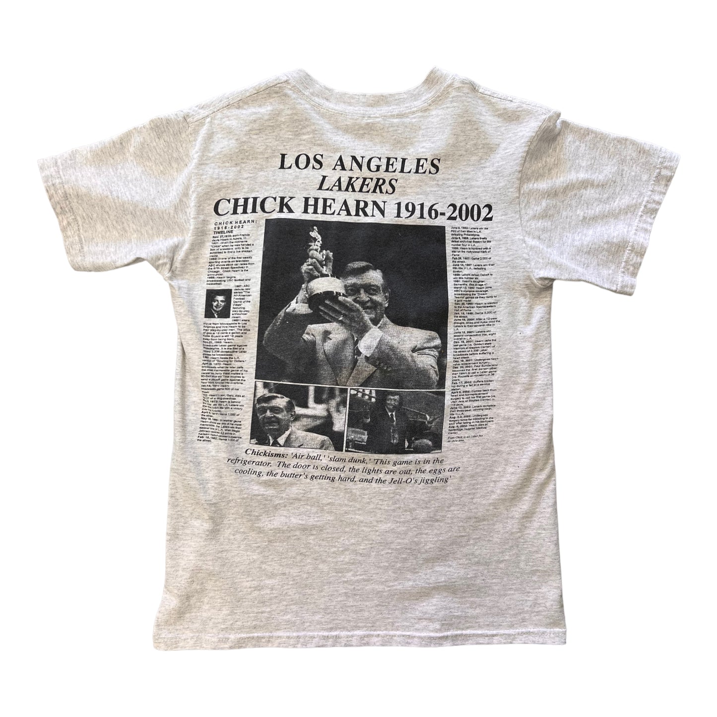 2002 Chick Hearn LA lakers memorial shirt