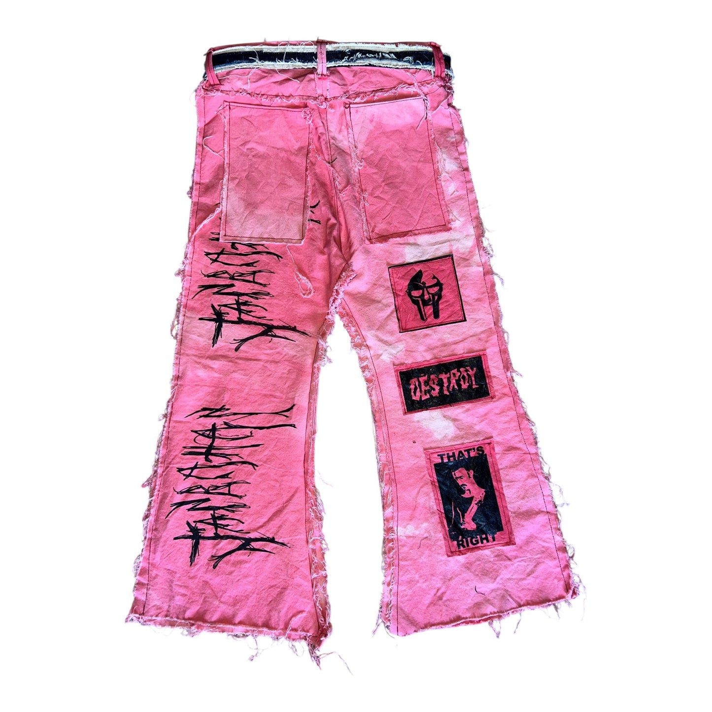 Pink Destroy Canvas Punk Pants