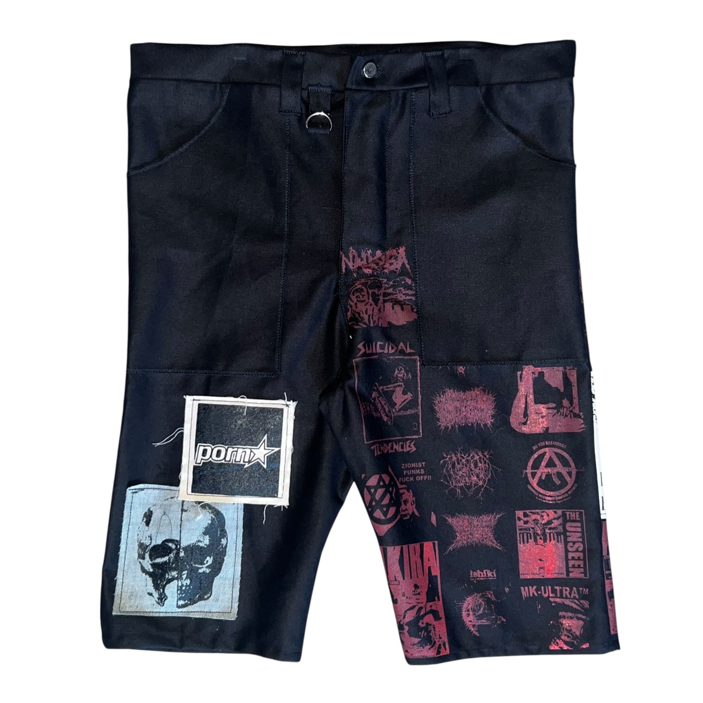 Porn Star Punk Black Denim Shorts