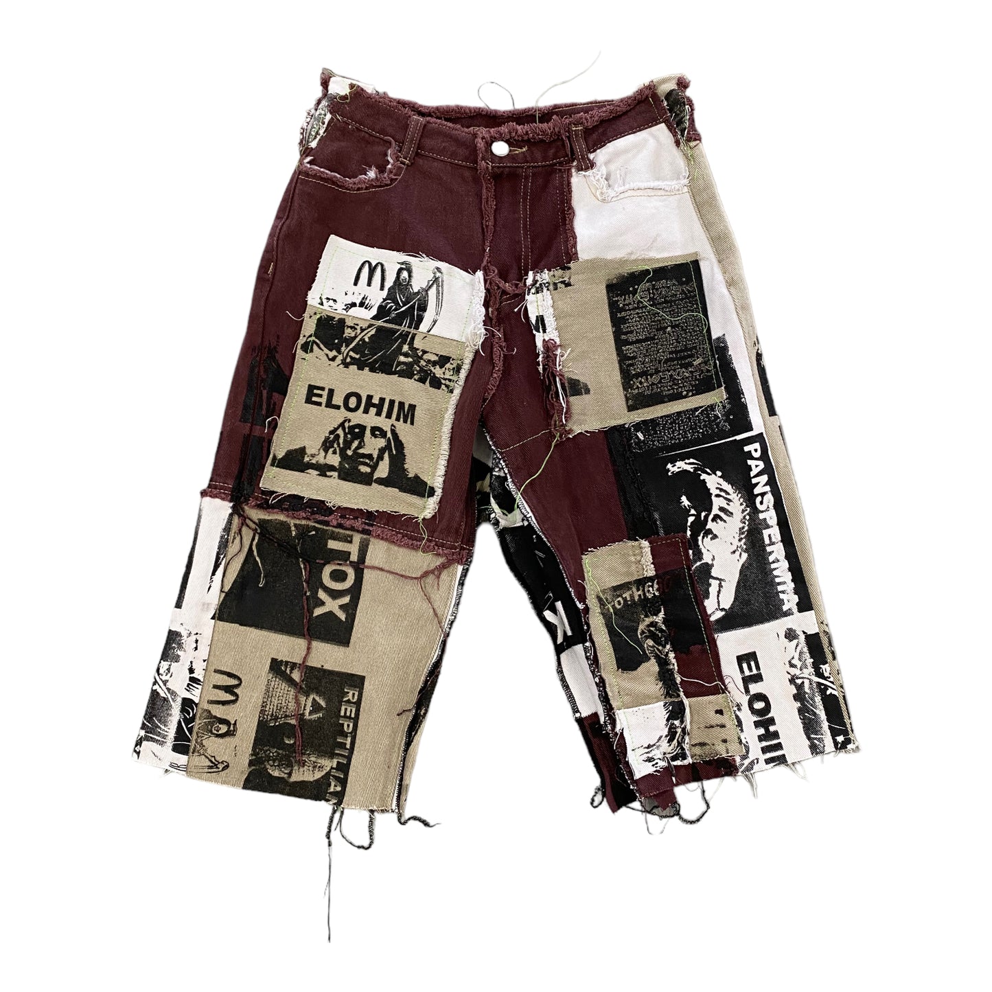 Toth 660 MK-Ultra Detox Patched denim shorts
