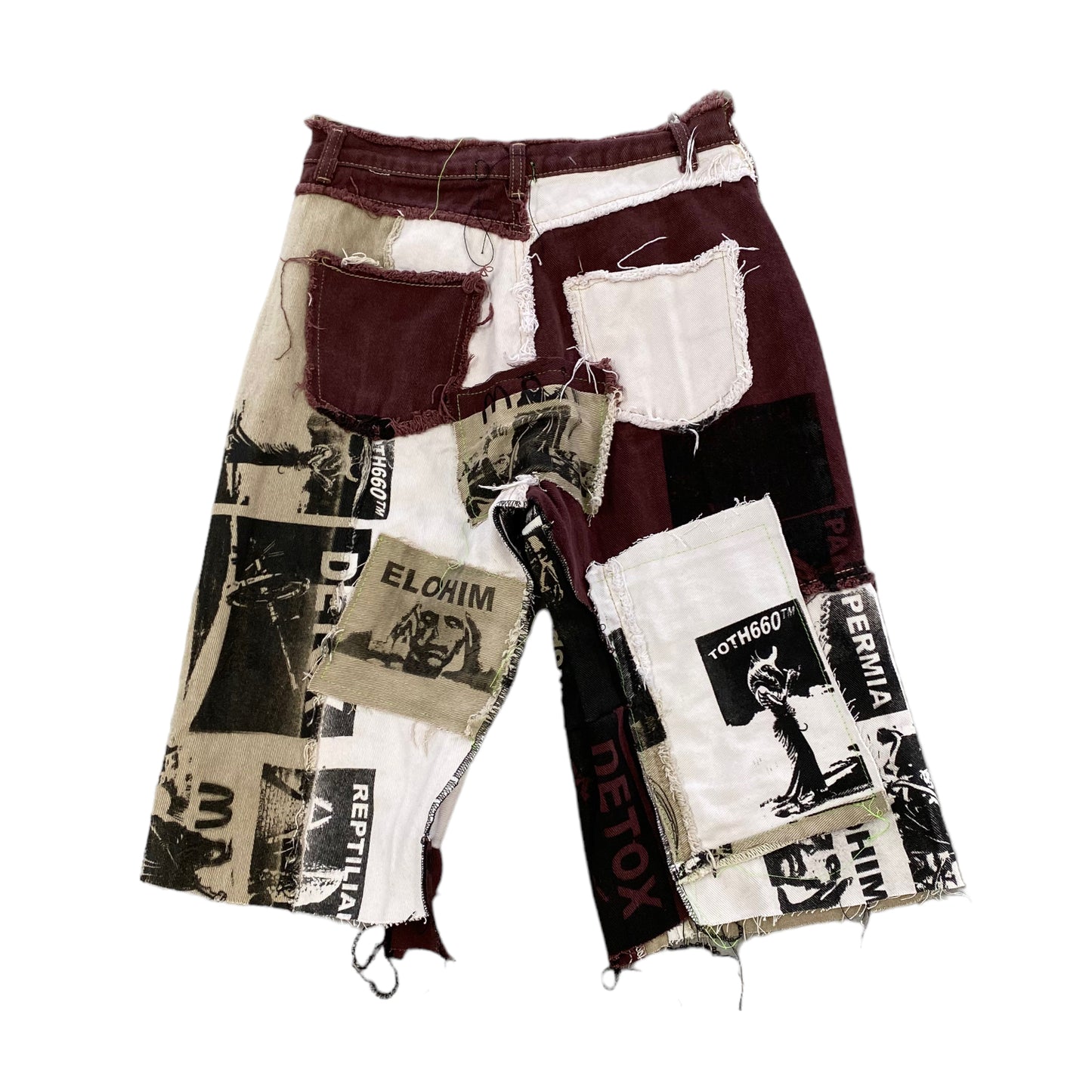 Toth 660 MK-Ultra Detox Patched denim shorts