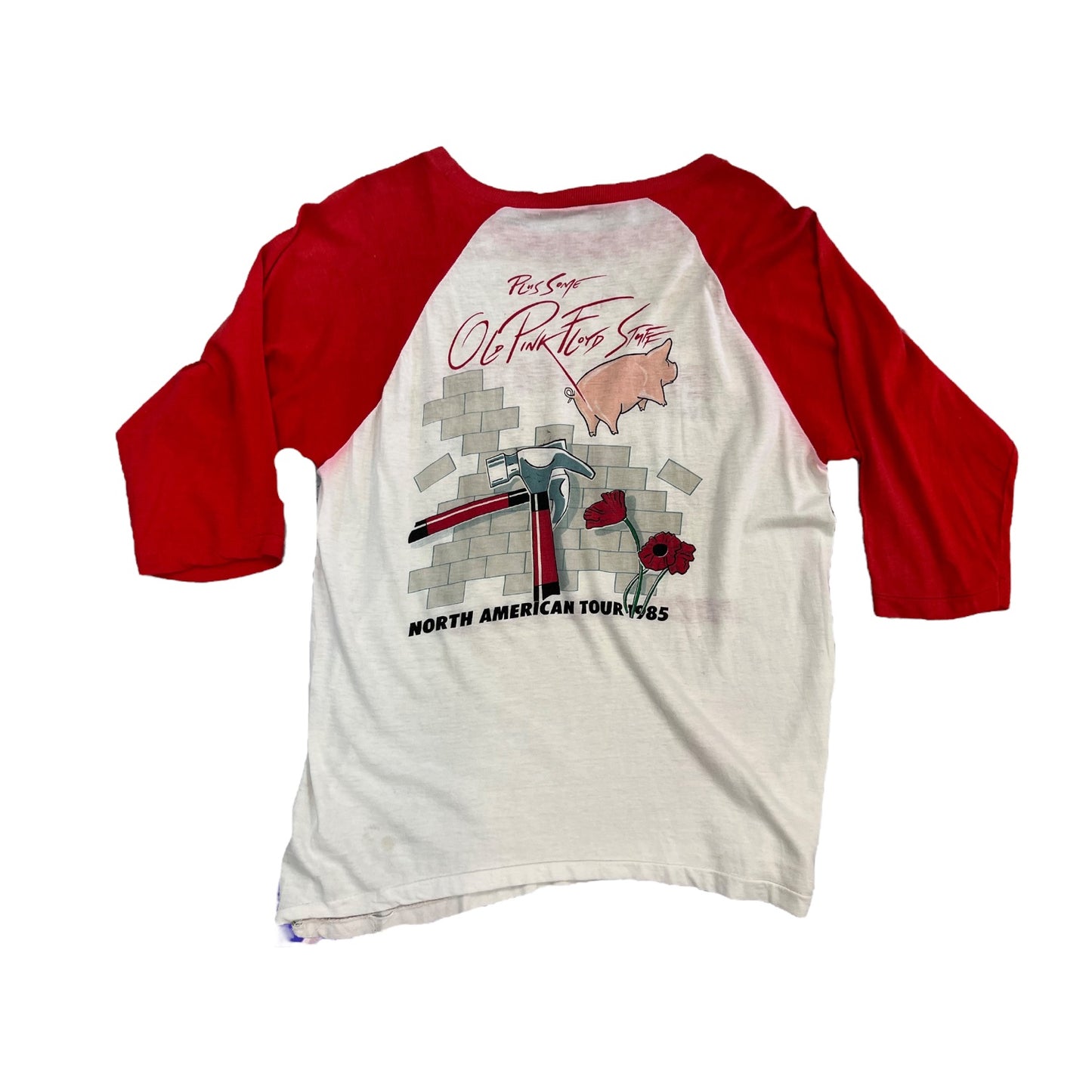 1985 Roger Waters Pink Floyd Pros & Cons North American Tour Baseball tee