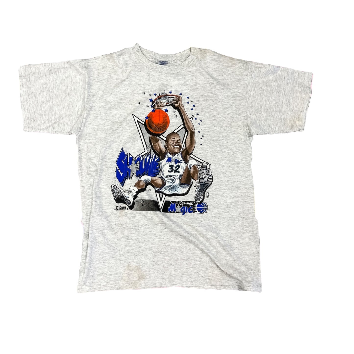 1990’s vintage Shaquille O’Neil Orlando magic caricature tee