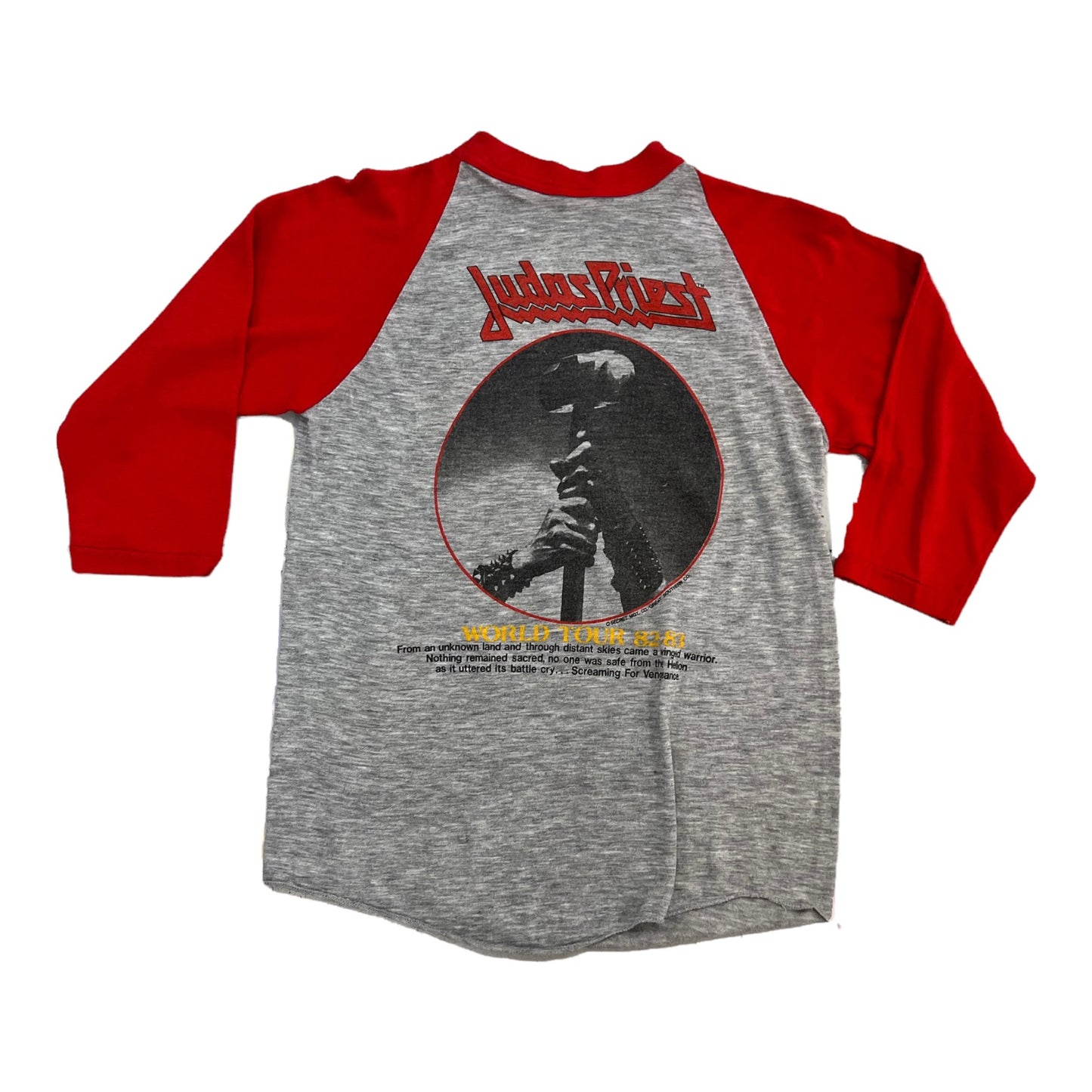 1982 Judas Priest screaming for vengeance world tour baseball tee