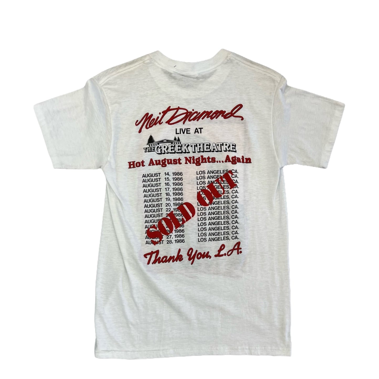 1986 Neil diamond hot august nights sold out tour tee