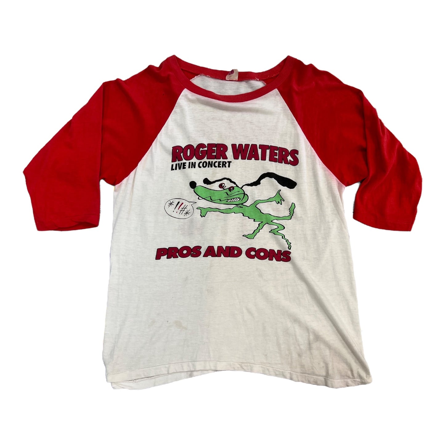 1985 Roger Waters Pink Floyd Pros & Cons North American Tour Baseball tee