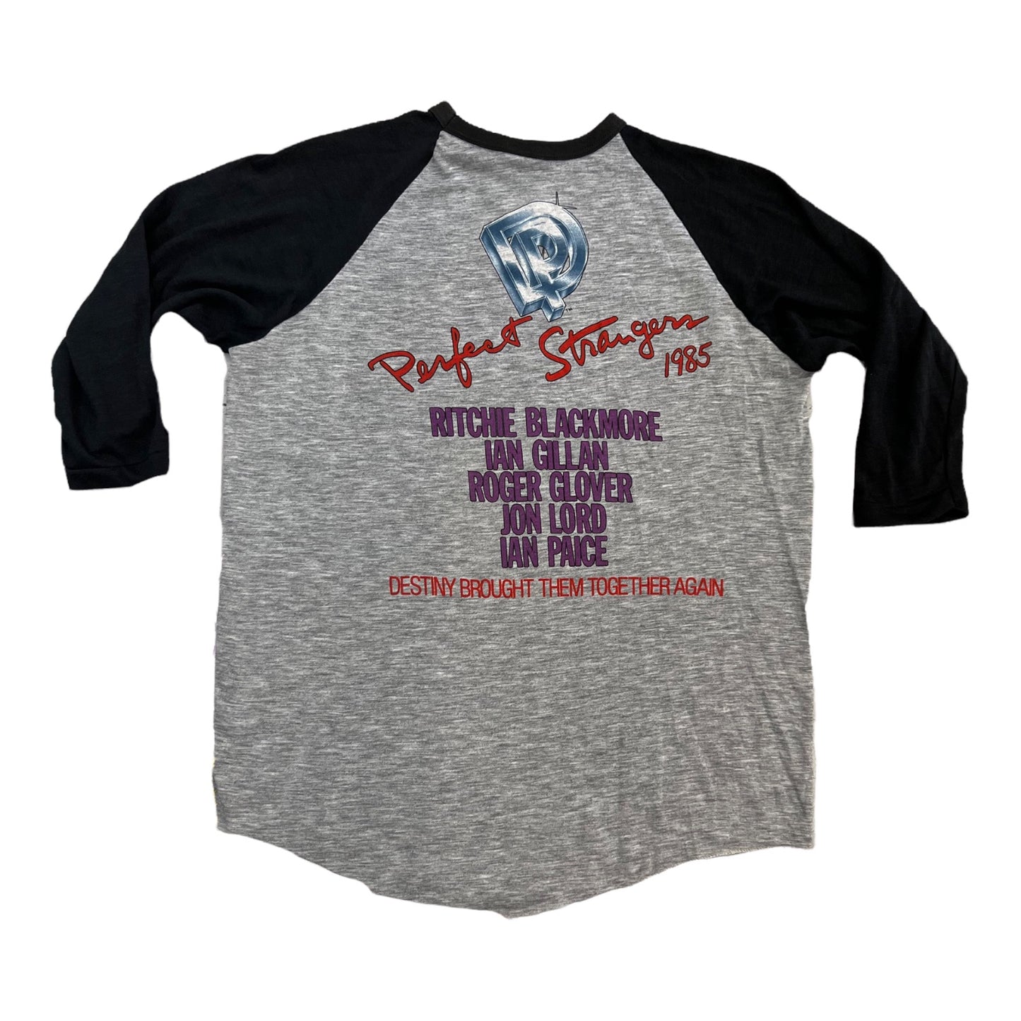 1985 Deep purple perfect strangers vintage baseball tee
