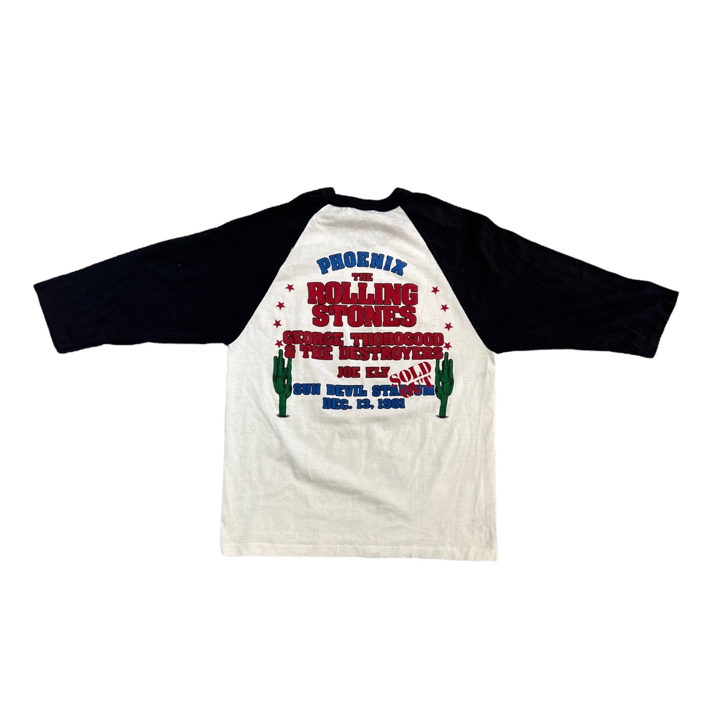 1981 Rolling Stones band tour vintage baseball tee
