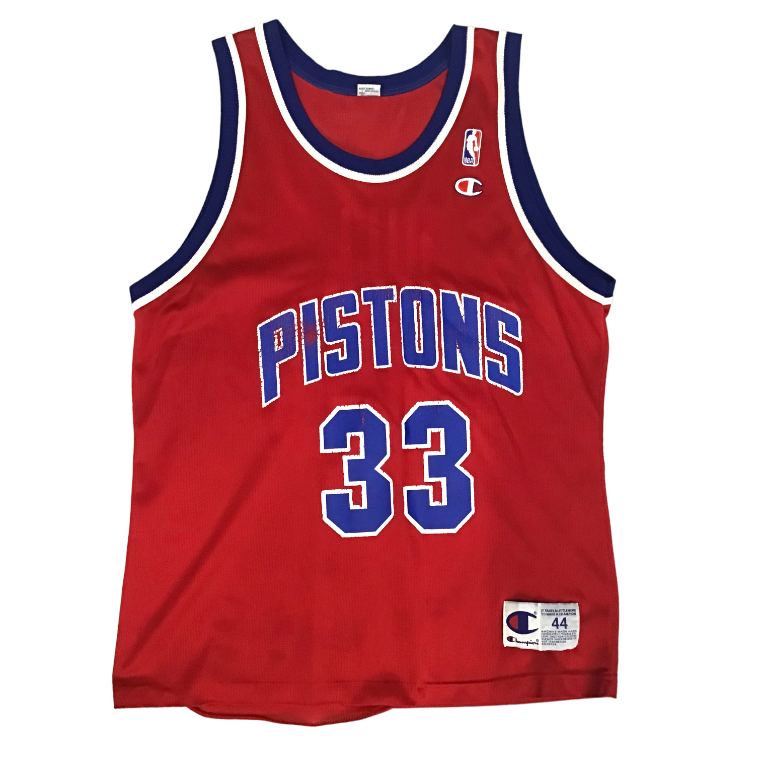 NBA Detroit Pistons #33 Grant Hill Vintage Champion Basketball Jersey Mens  Sz 44