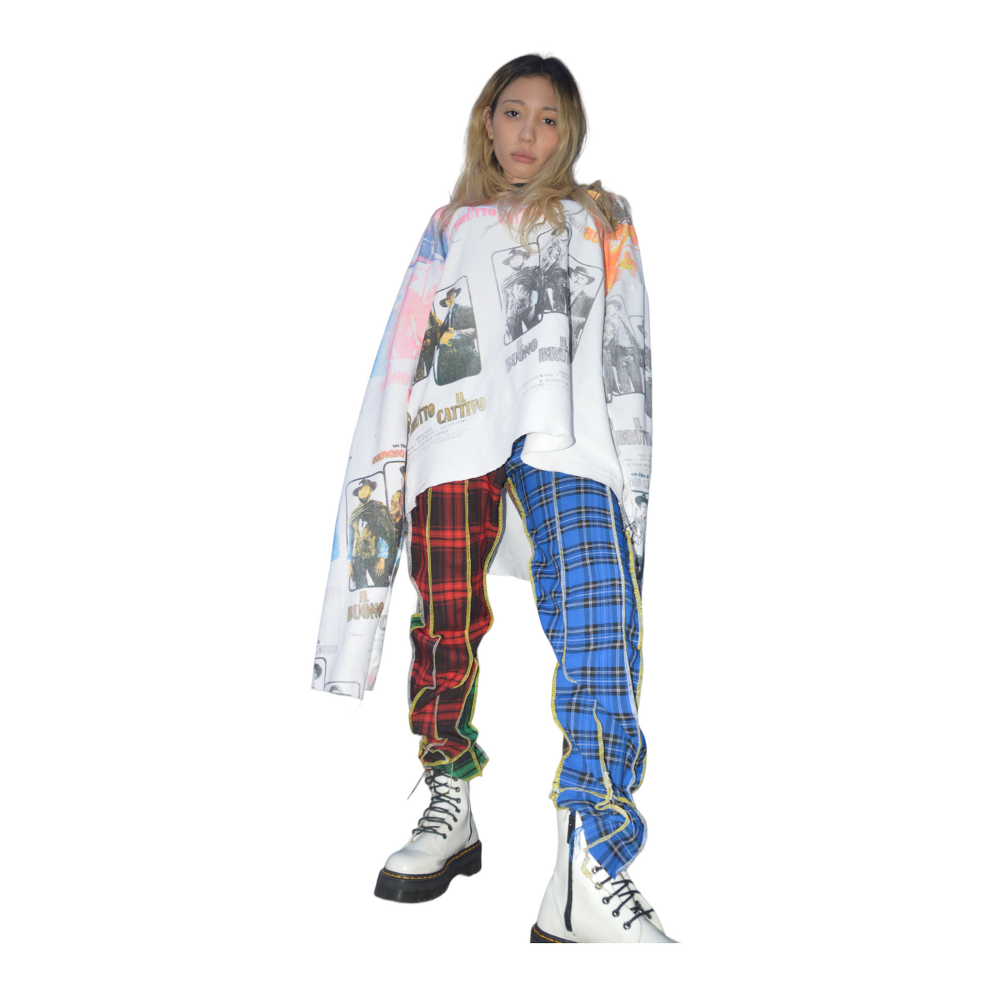Haus of Chapo Plaid Color a block trousers