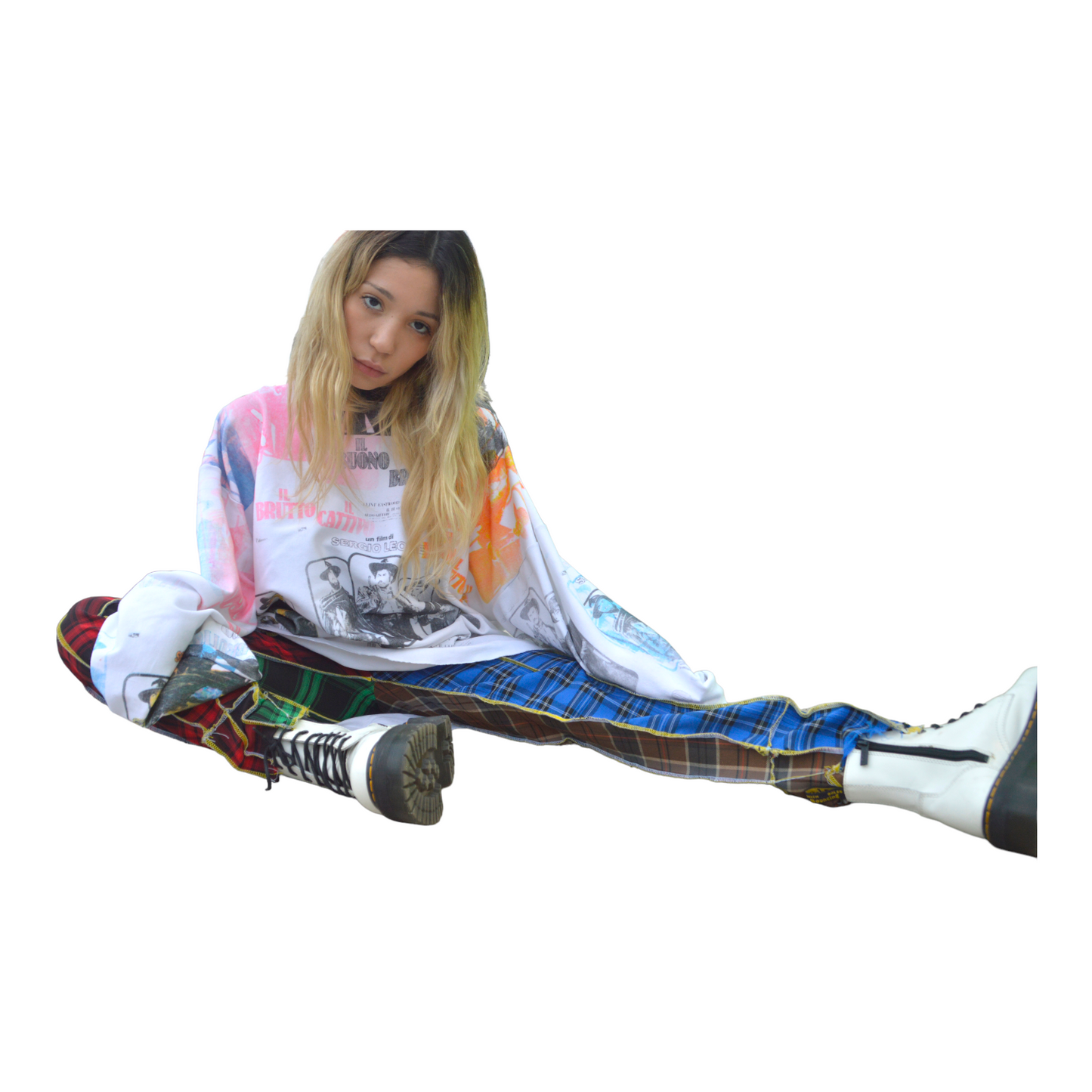Haus of Chapo Plaid Color a block trousers