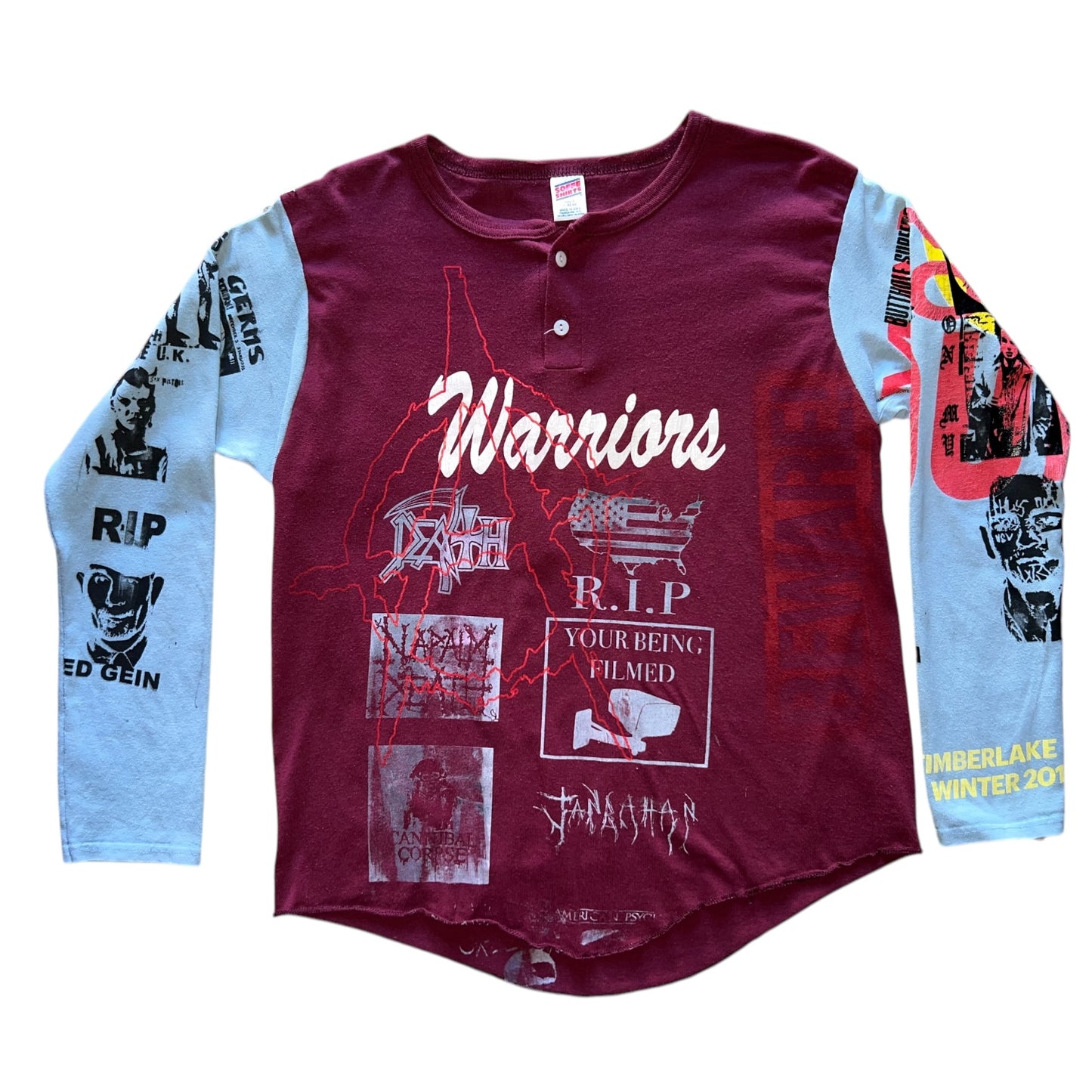 Warriors reconstructed baseball long sleeve