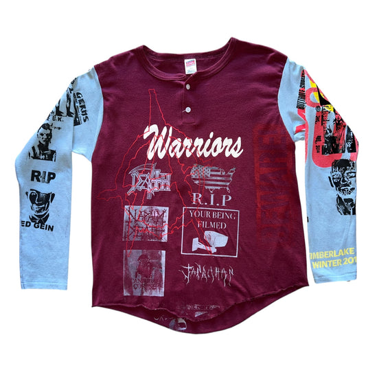 Warriors reconstructed baseball long sleeve