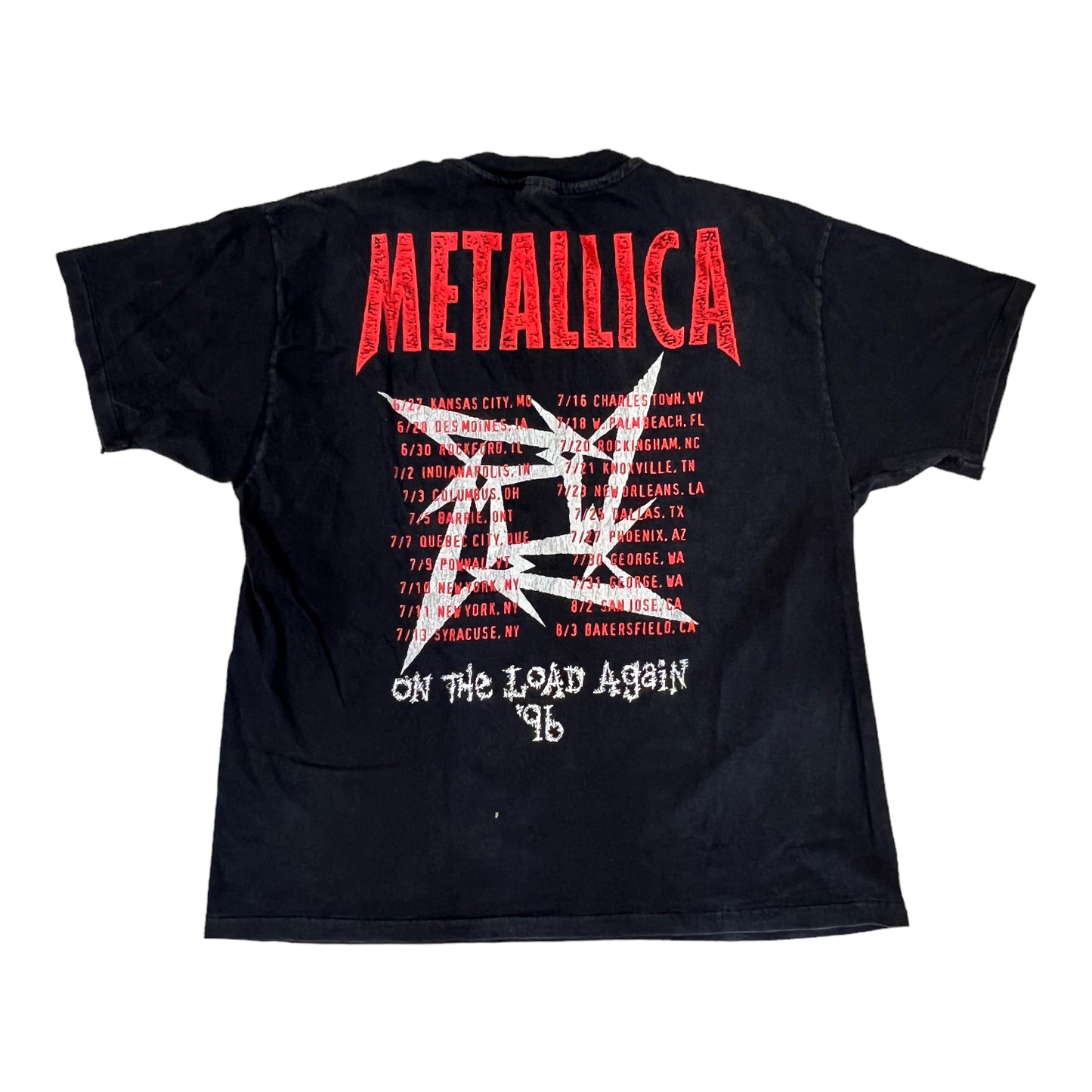1996  Metalica Vintage Metallica 1996 On The Load Again shirt