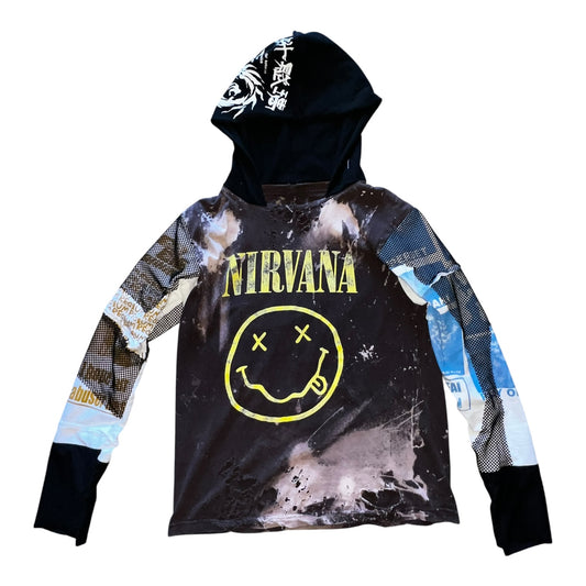 Nirvana Custom hooded Long Sleeve (cut + Print+ sew)