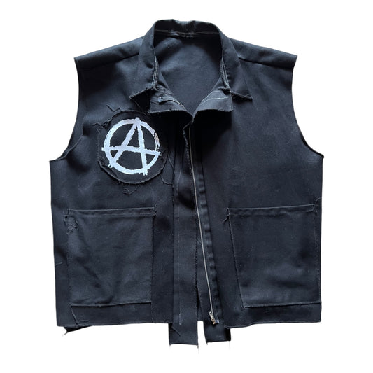 Anarchy black denim vest