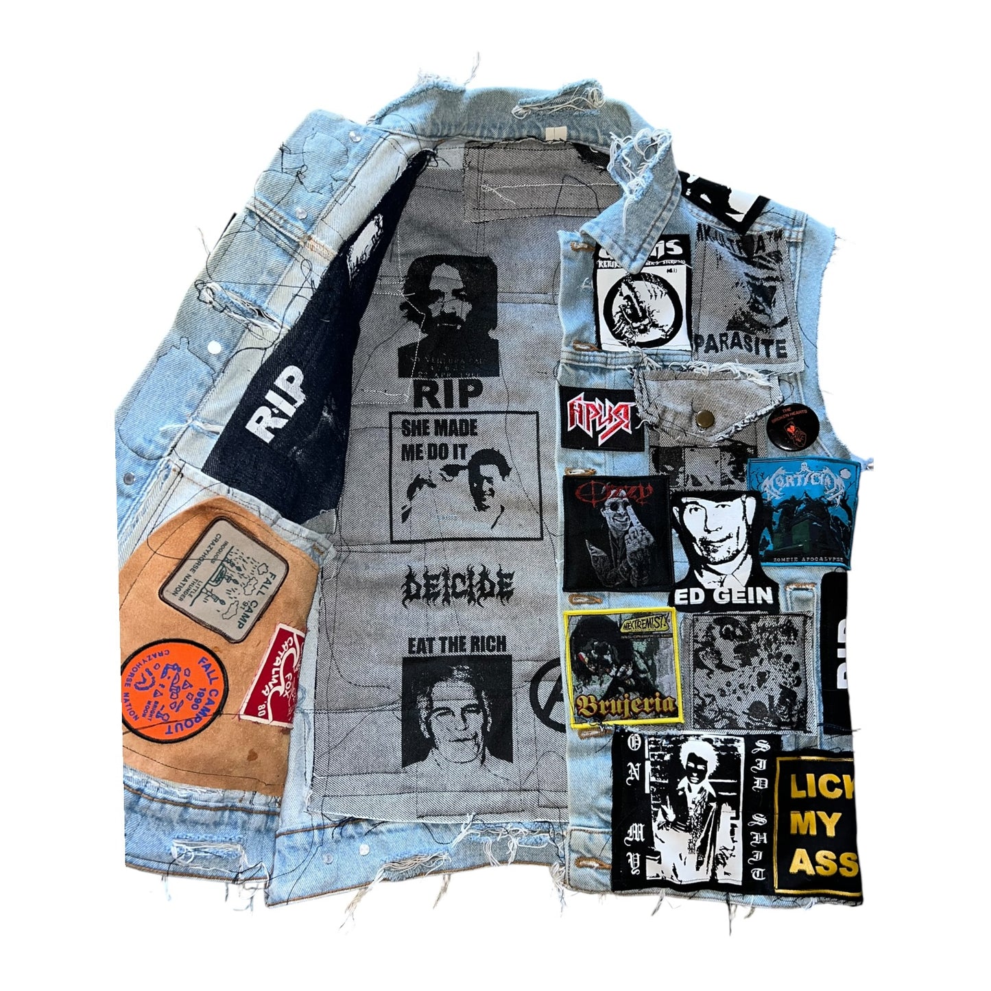 Patched up punk denim vest 1/1