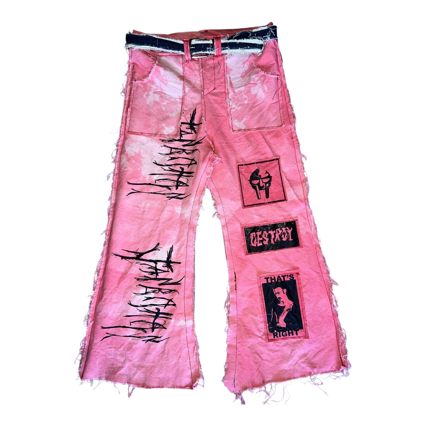 Pink Destroy Canvas Punk Pants