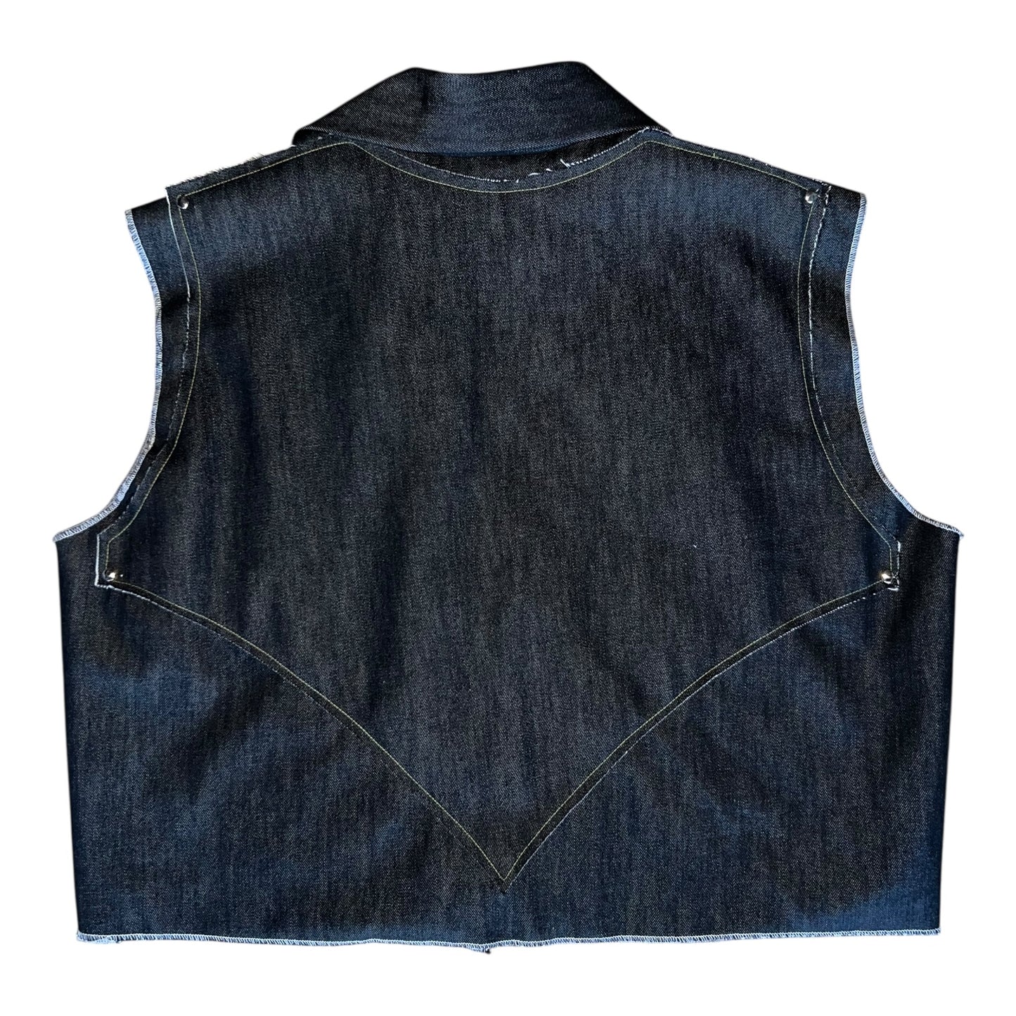 Two tone denim vest