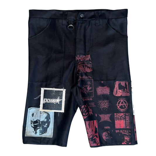 Porn Star Punk Black Denim Shorts