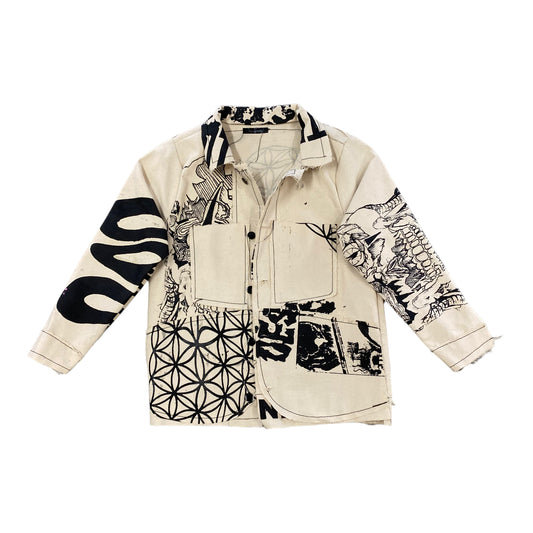 RAW all over  print Canvas Jacket