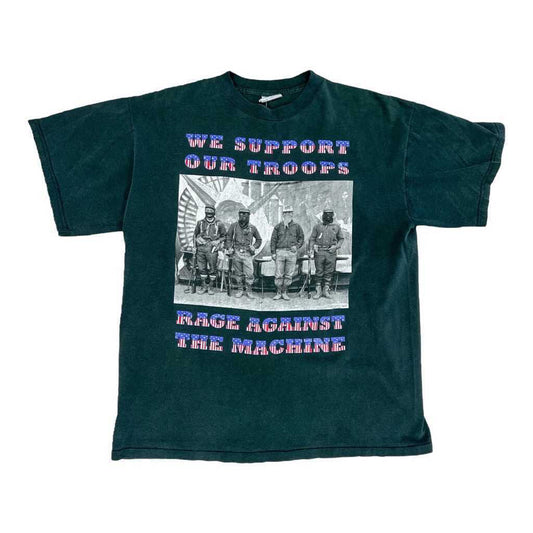 1990's Woede teen die masjien "We support our Troops" vintage tee