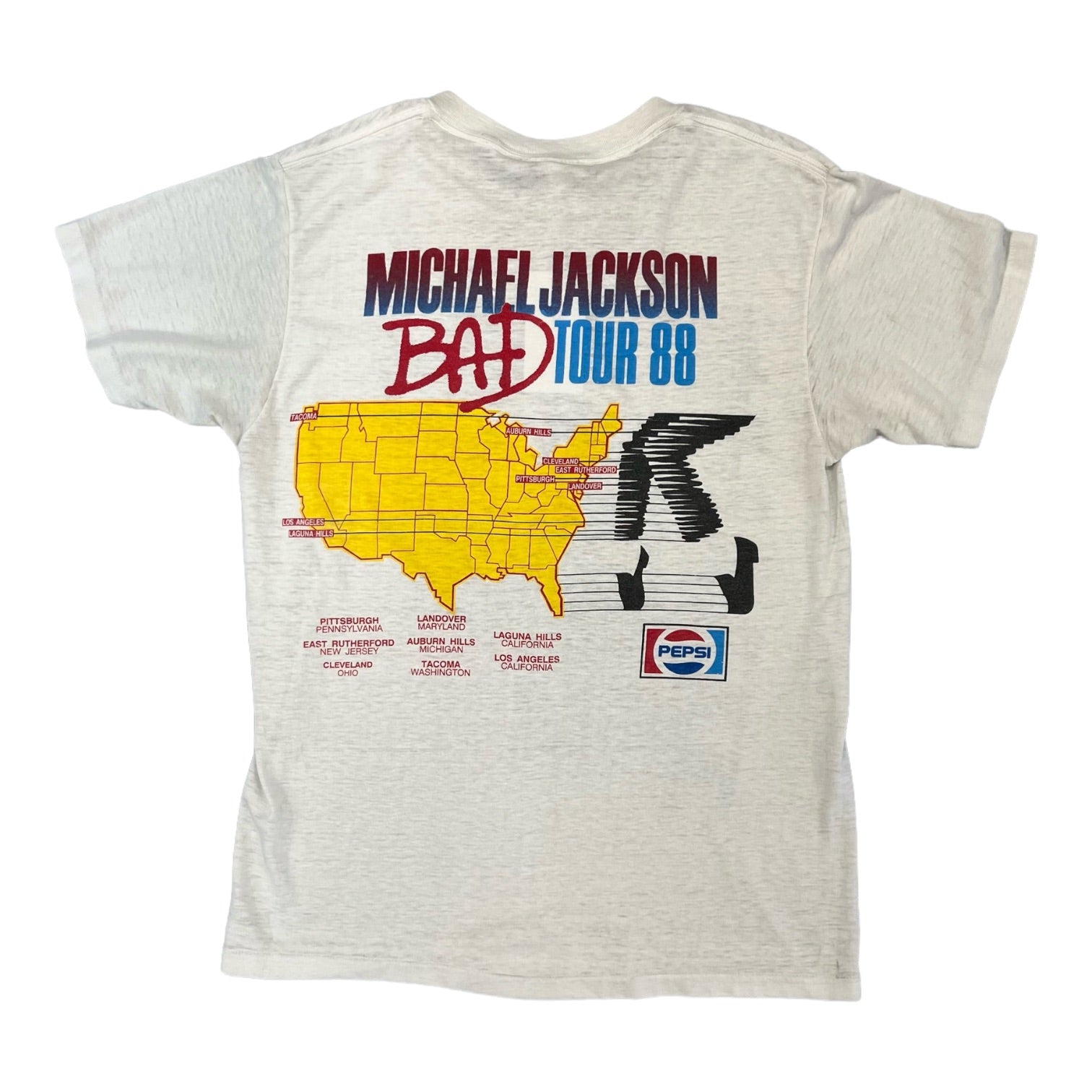 1988 ヴィンテージ マイケル・ジャクソン BADツアーTシャツ - Tシャツ