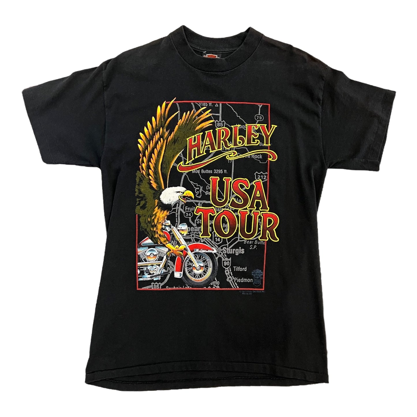 1991 Harley Davidson "Harley USA Tour" vintage graphic tee