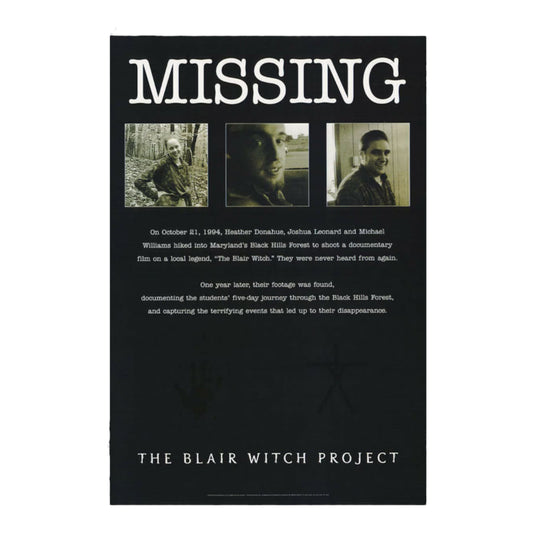 1999 Blair Witch Missing Horror Movie poster