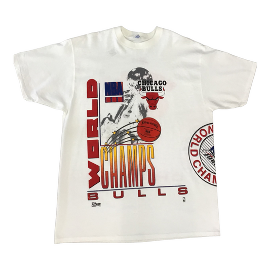 1991 all over print Chicago bulls world champions  vintage sports shirt