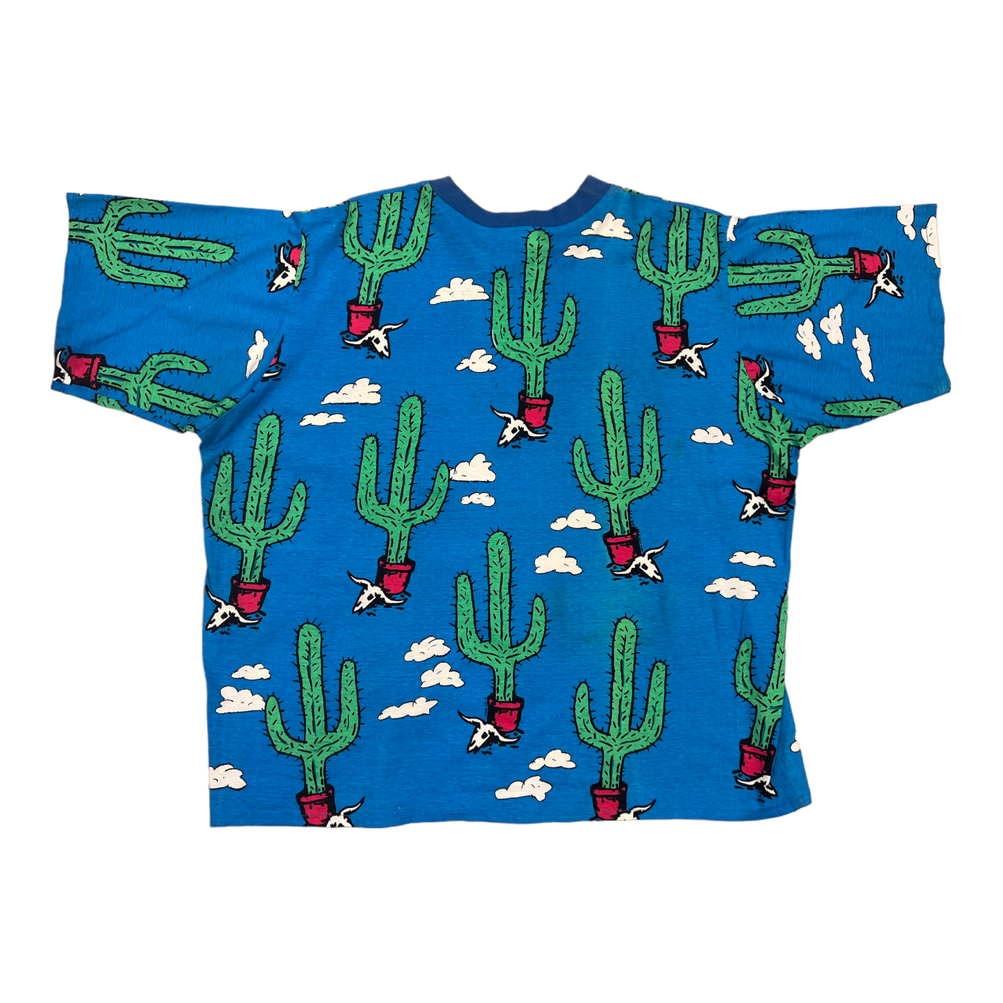 1991 Cactus and cow skull All Over Print Shirt