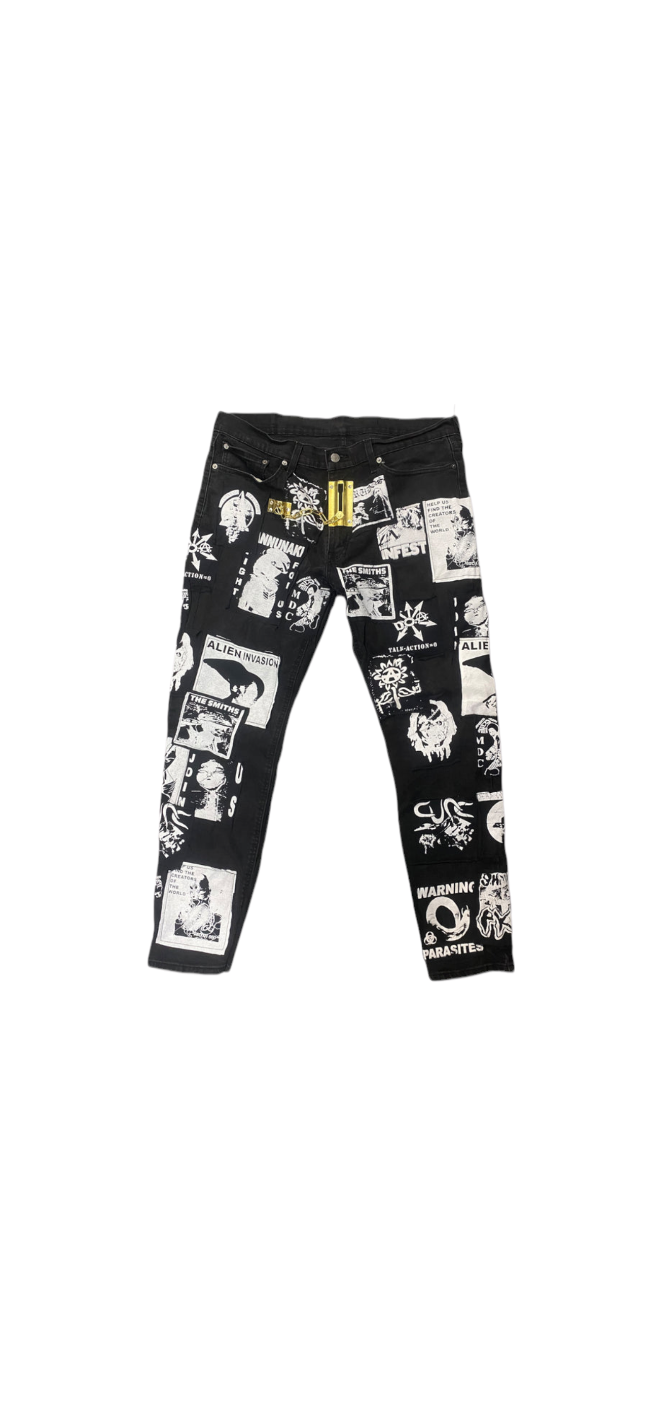 Toth 660 Brain Dead patched cock lock denim Pants